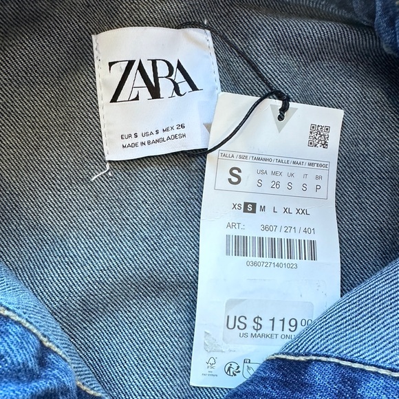 NWT Zara TRF Collection Denim Trench Coat - Picture 12 of 12